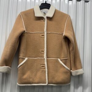 Jennifer Moore Tan and Cream Button-Up Coat